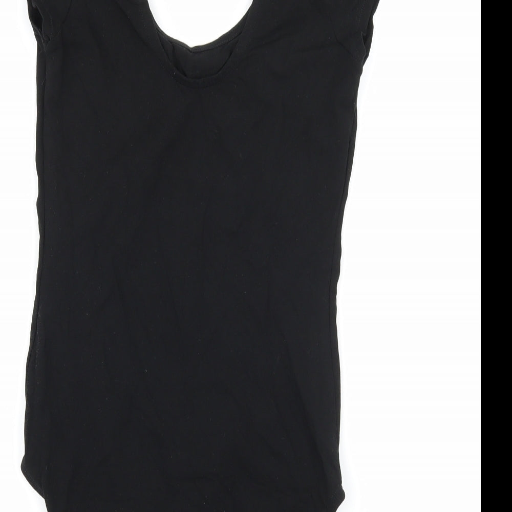 Miss Selfridge Womens Black  Jersey Bodysuit One-Piece Size 10