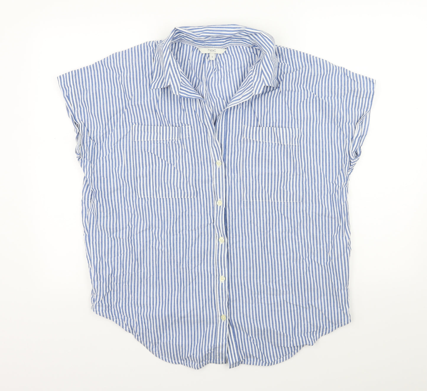 NEXT Womens Blue Striped  Basic Blouse Size M