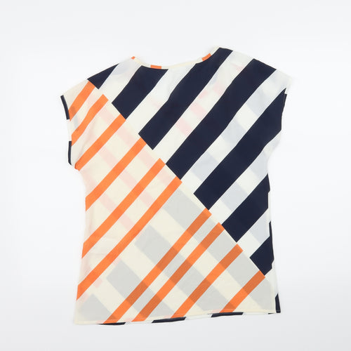 Madeline Womens Multicoloured Striped  Basic Blouse Size 10