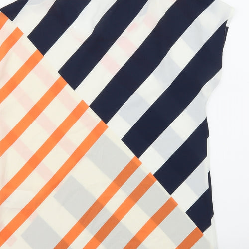Madeline Womens Multicoloured Striped  Basic Blouse Size 10