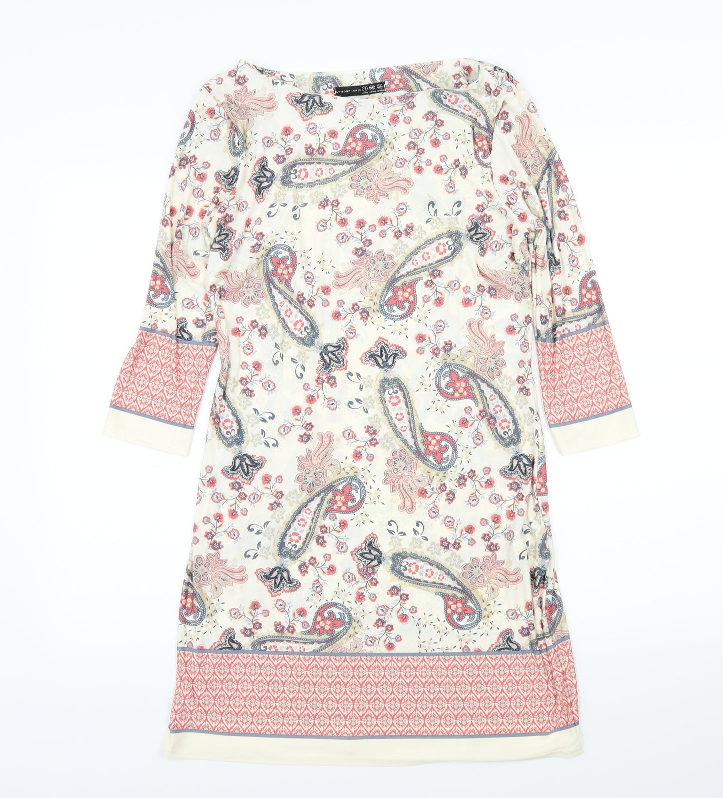Atmosphere Womens Ivory Paisley  A-Line  Size 12