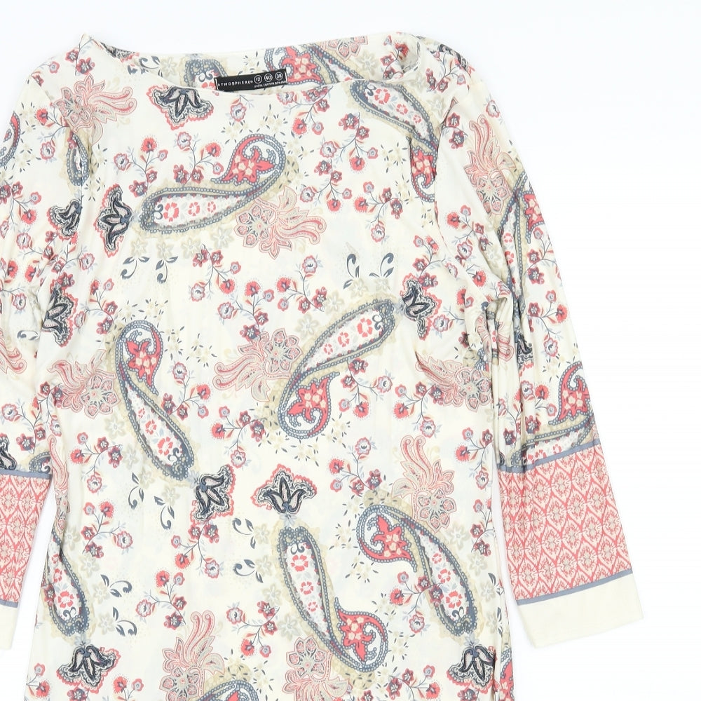 Atmosphere Womens Ivory Paisley  A-Line  Size 12