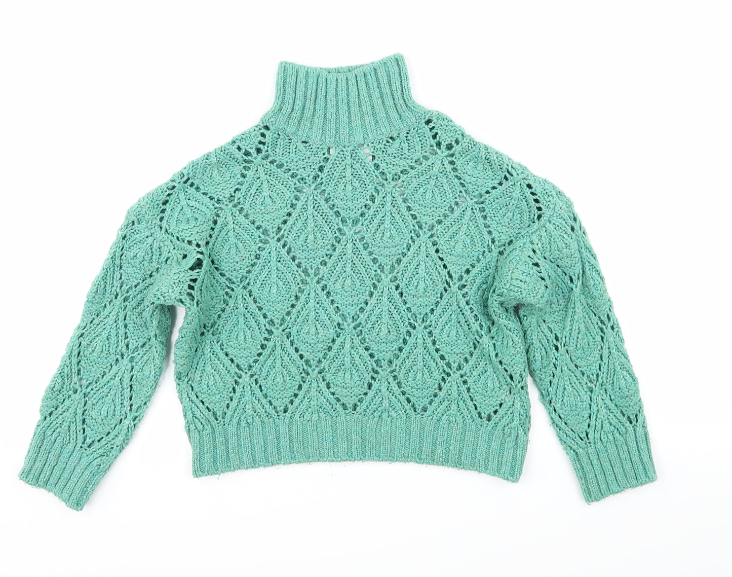 Zara Girls Green  Knit Pullover Jumper Size 8-9 Years