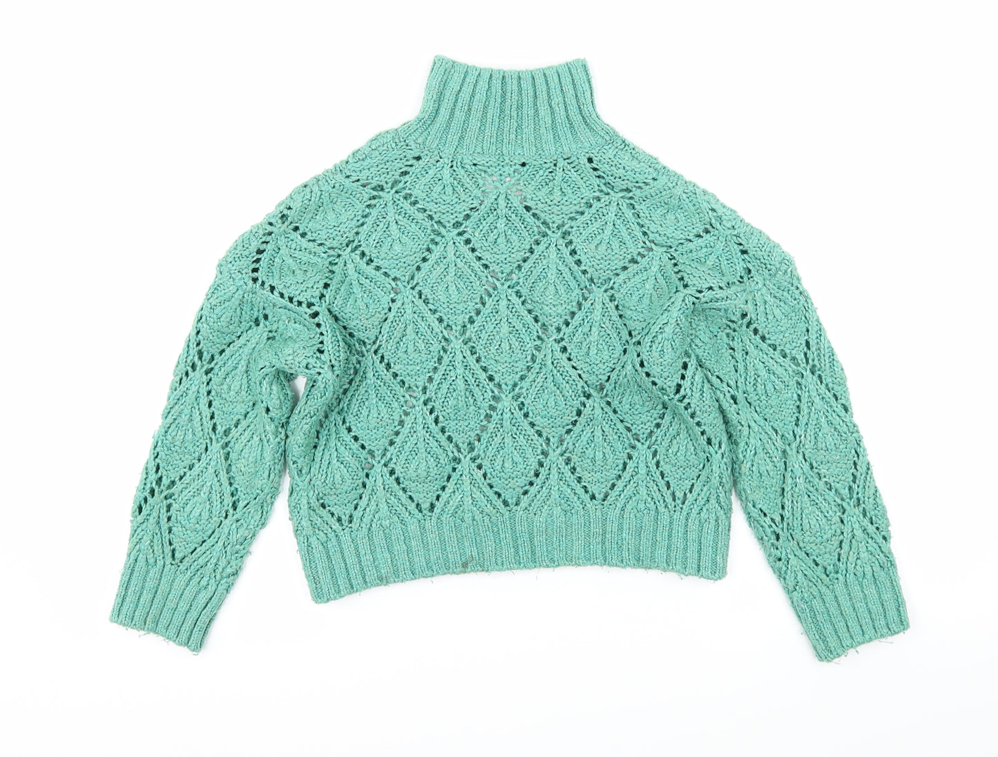 Zara Girls Green  Knit Pullover Jumper Size 8-9 Years