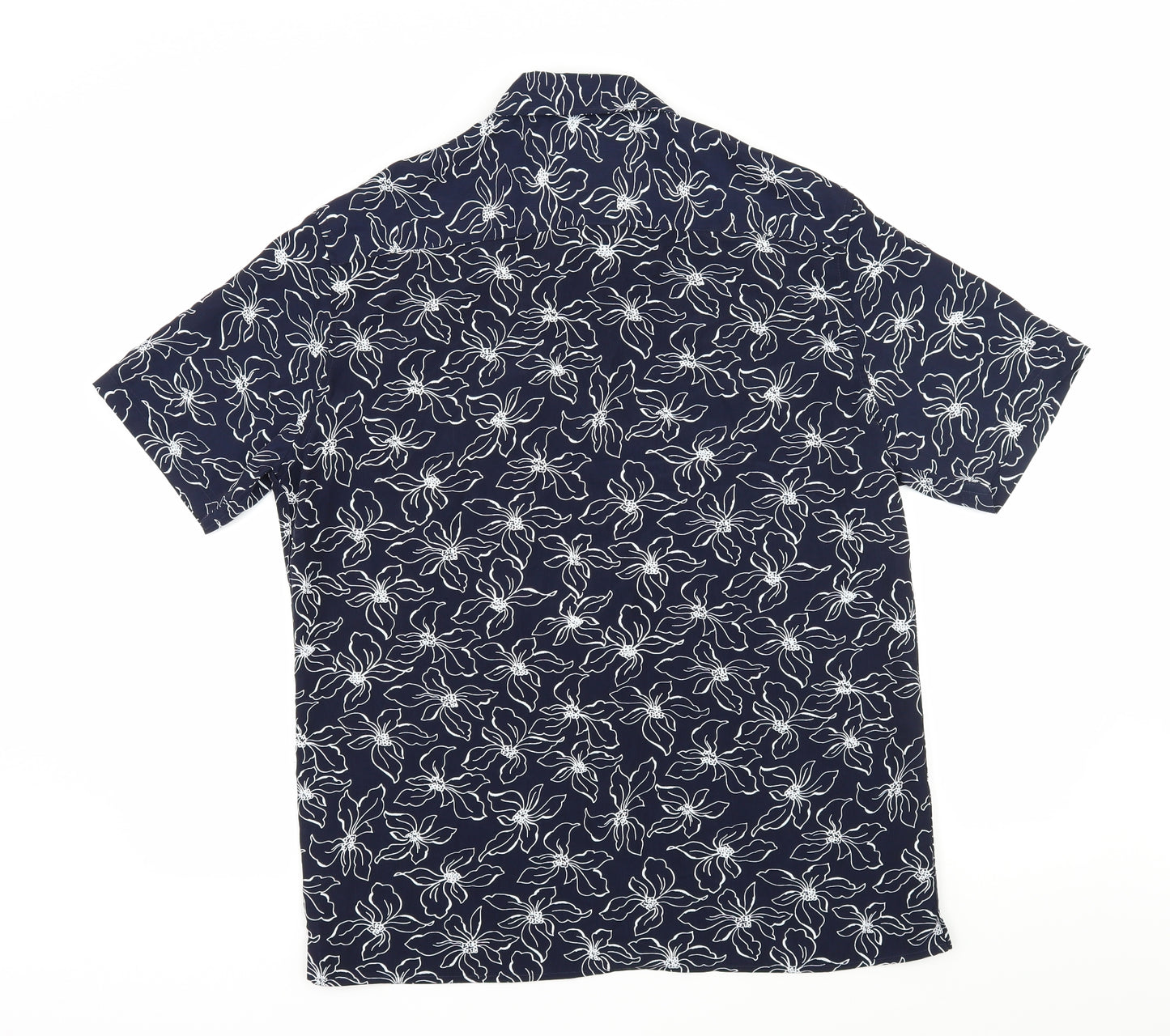Marks and Spencer Mens Blue Floral   Button-Up Size M