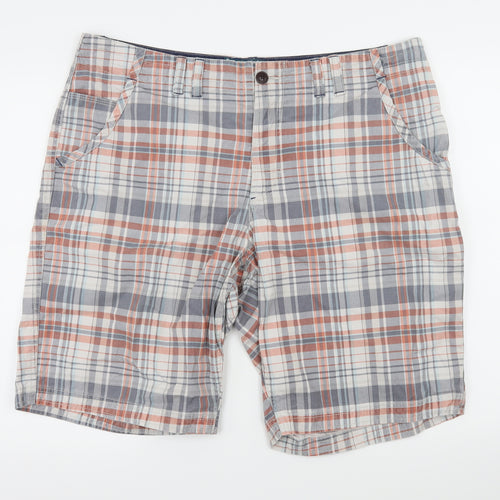 Marks and Spencer Womens Multicoloured Check  Bermuda Shorts Size 42 in