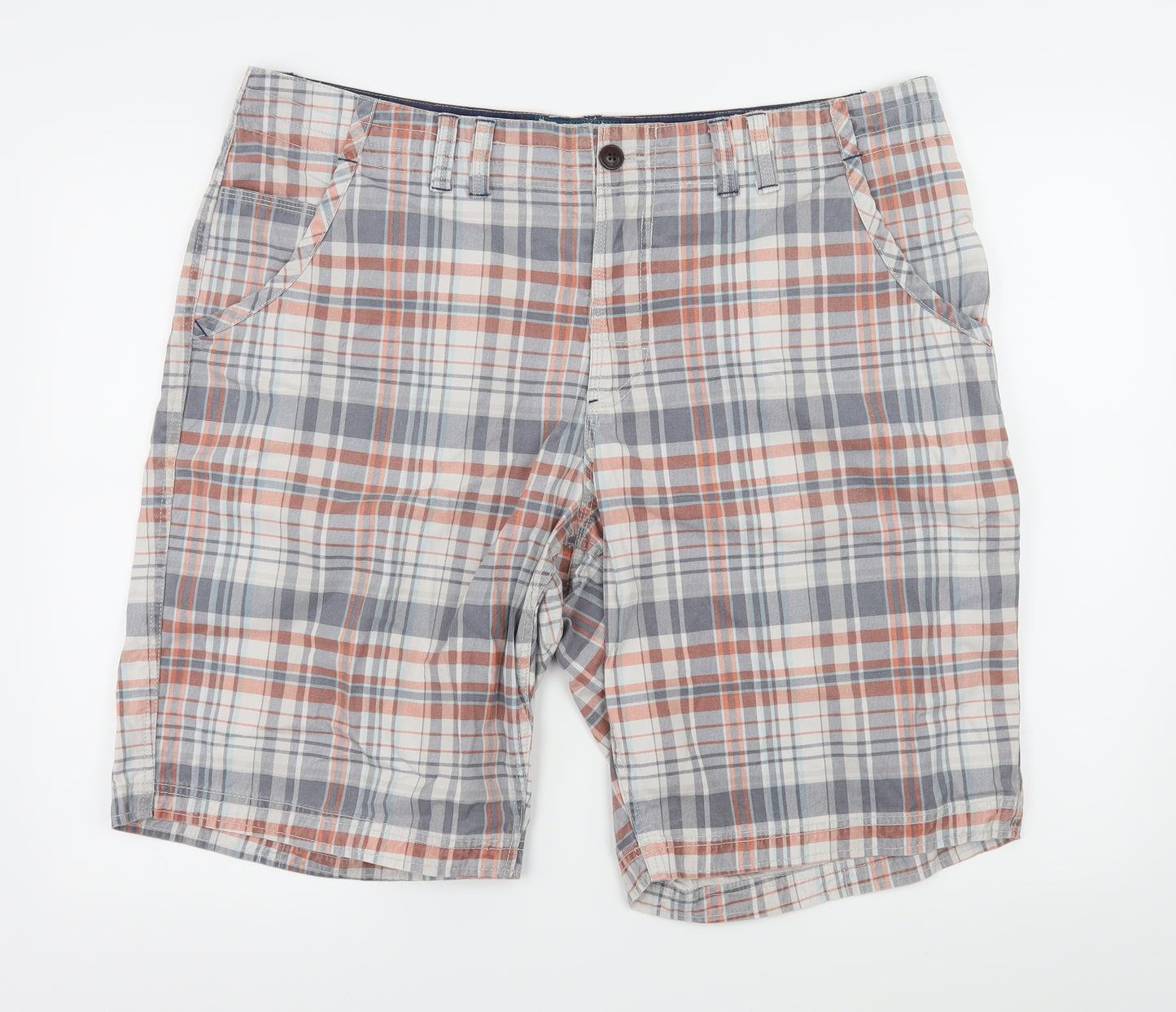 Marks and Spencer Womens Multicoloured Check  Bermuda Shorts Size 42 in