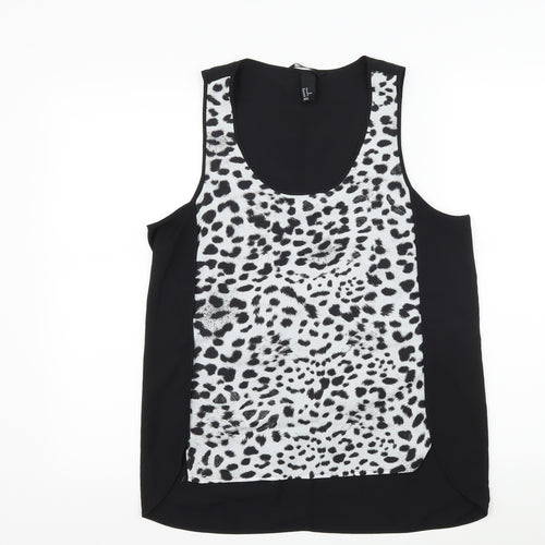 H&M Womens Black Animal Print  Camisole Tank Size 12