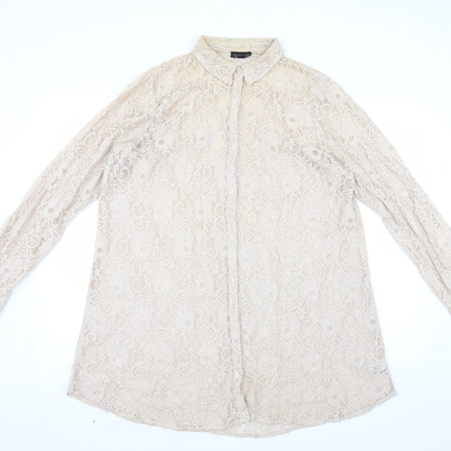 Topshop Womens Beige   Basic Blouse Size 16