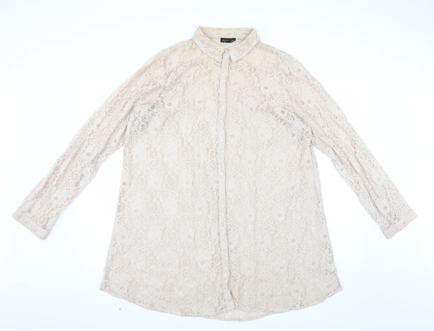 Topshop Womens Beige   Basic Blouse Size 16