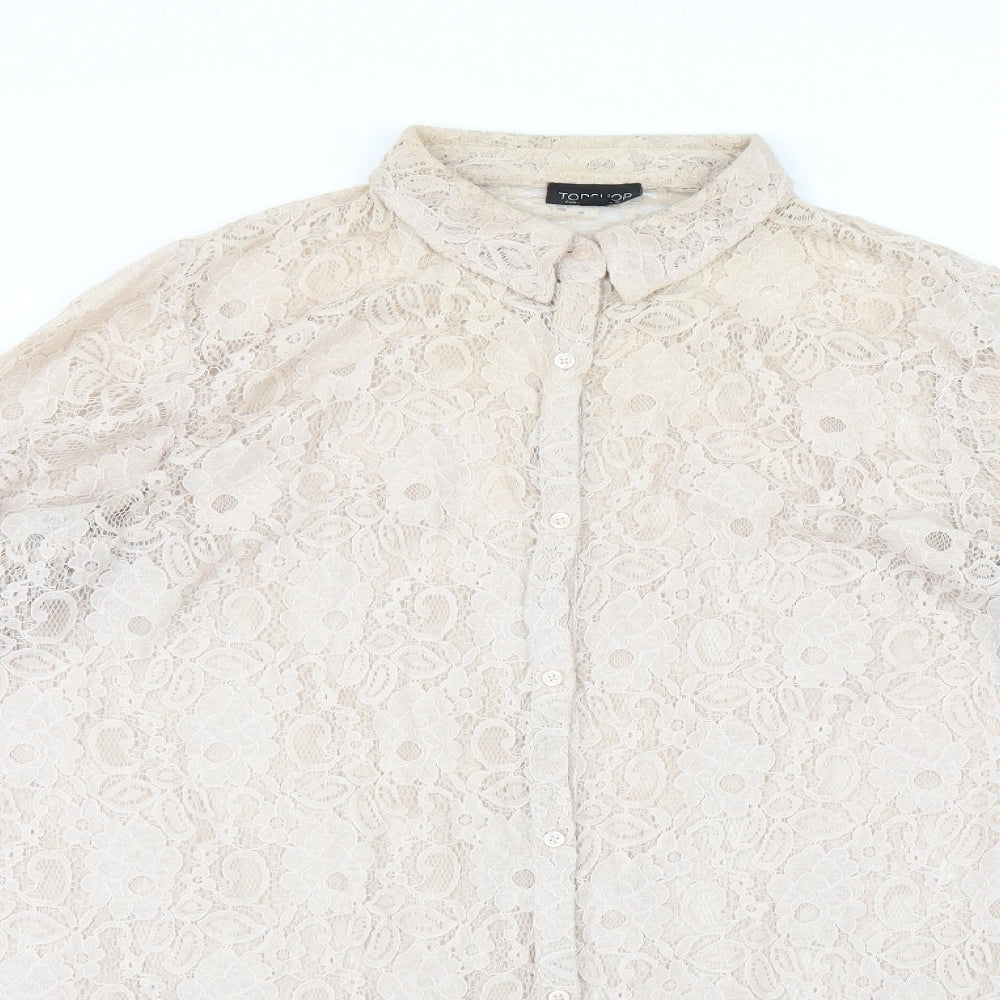 Topshop Womens Beige   Basic Blouse Size 16
