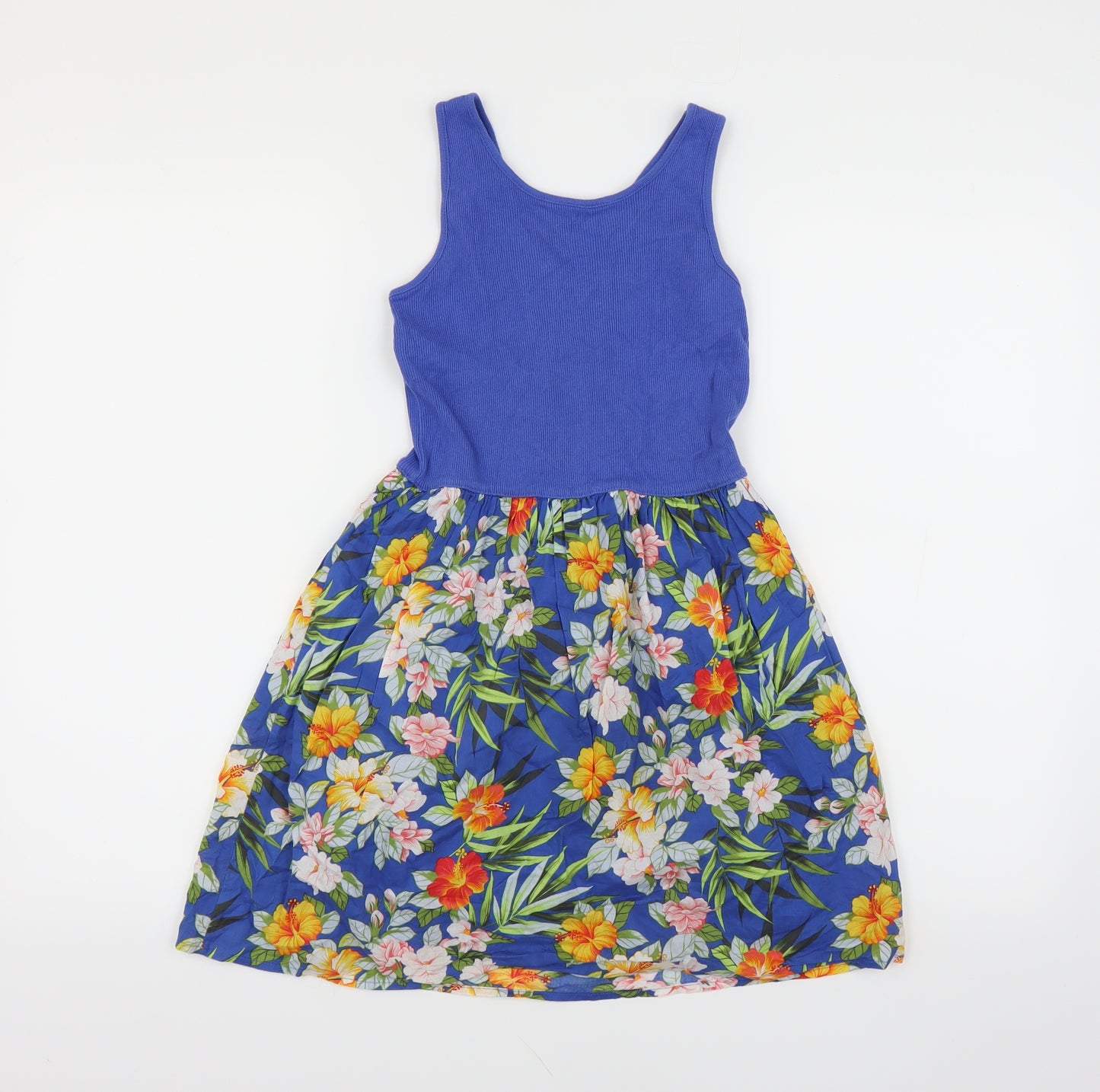 Gap Girls Blue Floral  Fit & Flare  Size 10 Years