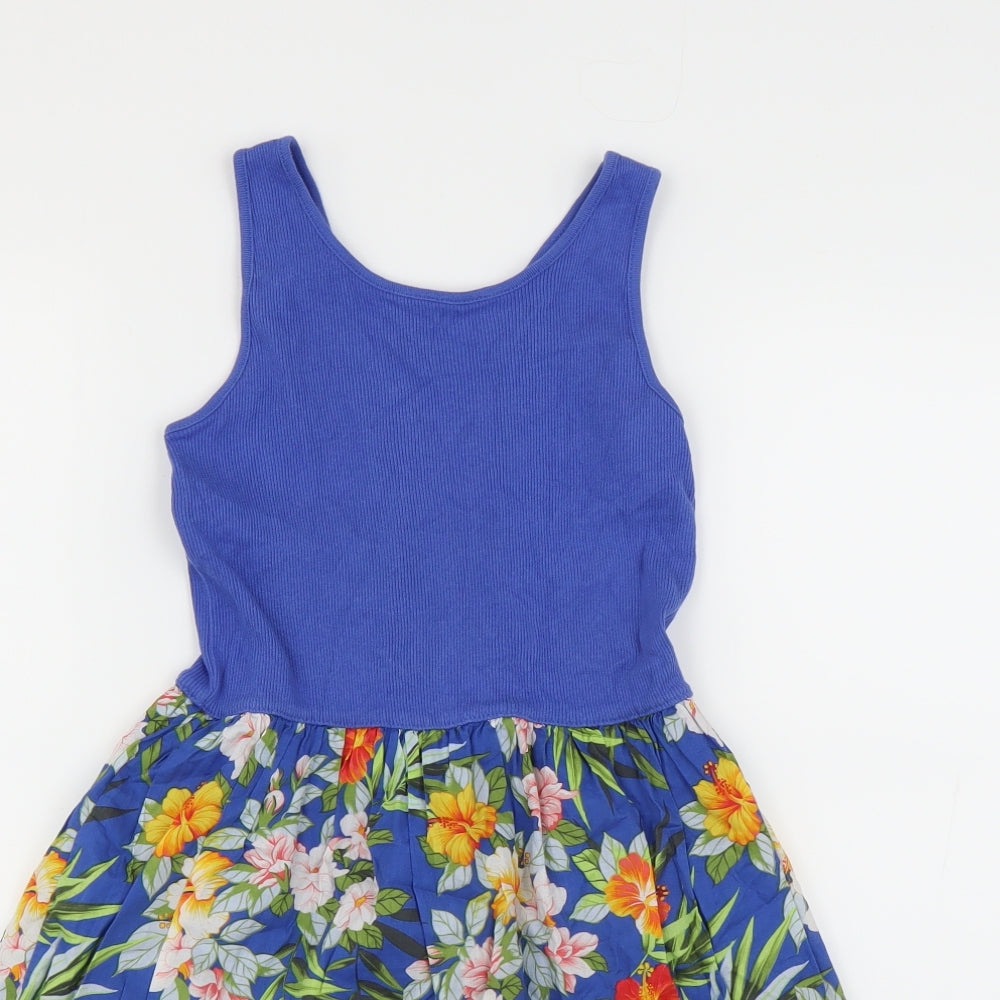 Gap Girls Blue Floral  Fit & Flare  Size 10 Years