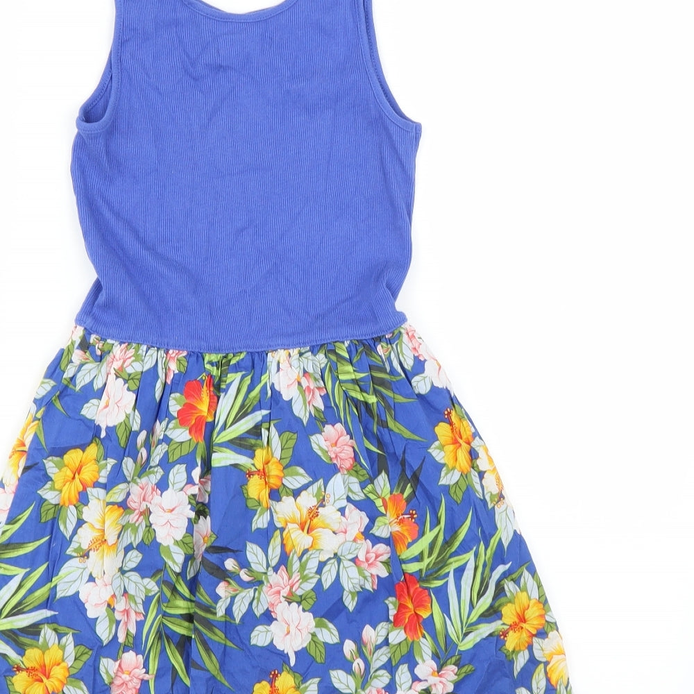 Gap Girls Blue Floral  Fit & Flare  Size 10 Years