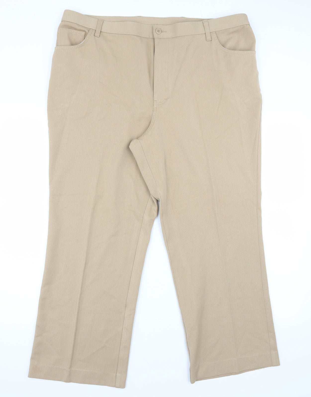 Marks and Spencer Womens Beige   Cropped Trousers Size 22 L26 in