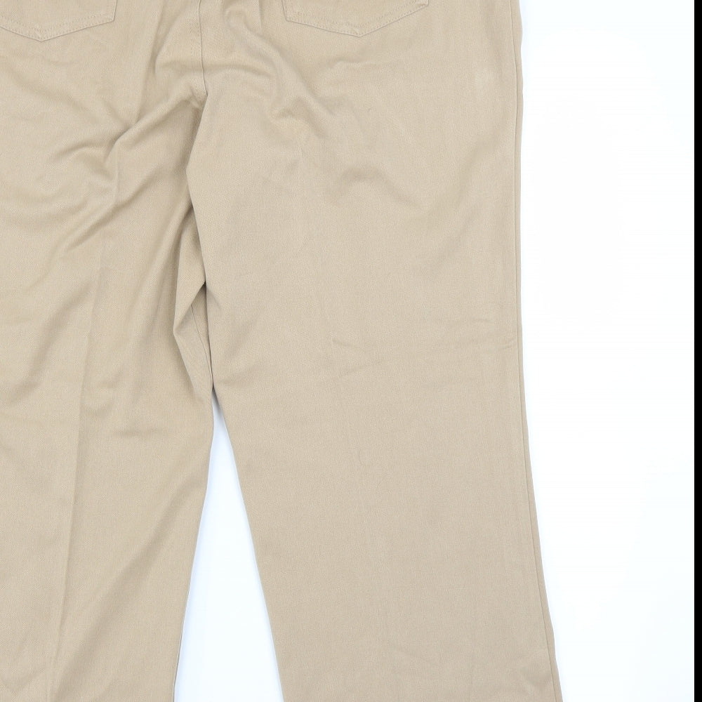 Marks and Spencer Womens Beige   Cropped Trousers Size 22 L26 in