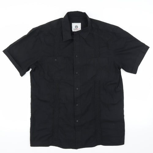 Urban Beach Mens Black    Button-Up Size L