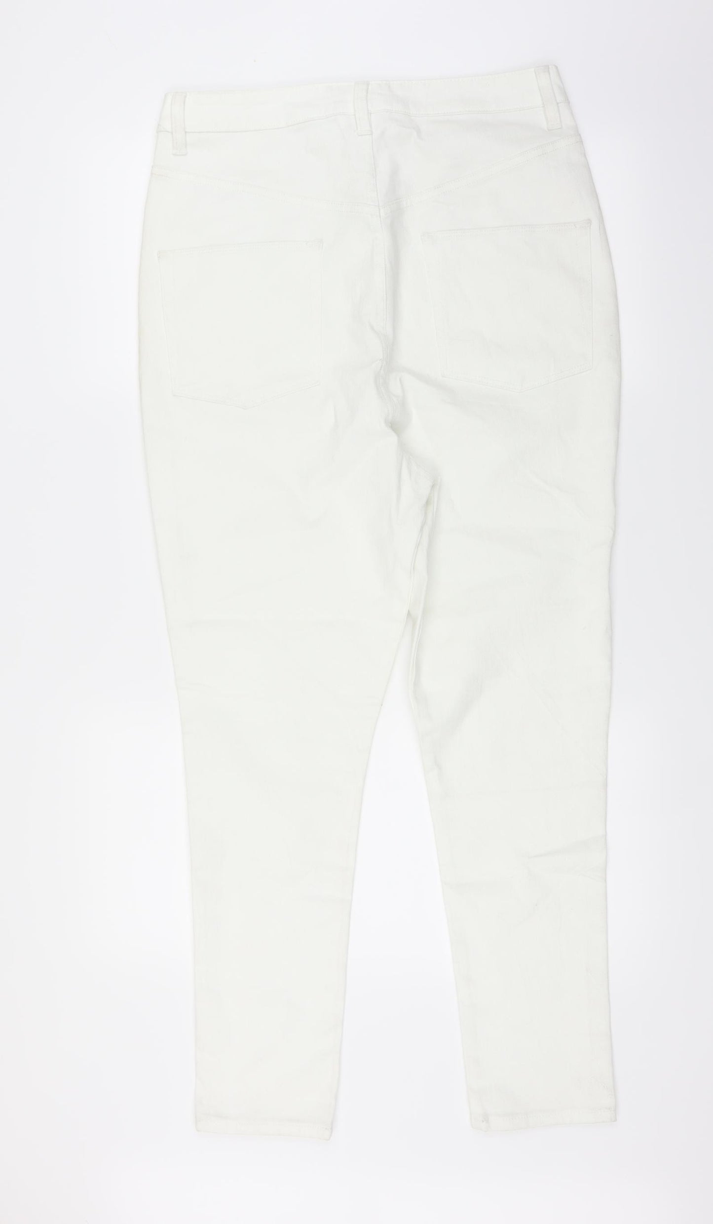 Preworn Womens White  Denim Straight Jeans Size 32 in L27 in