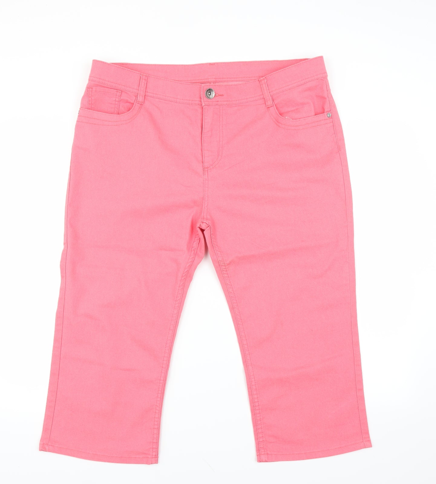 Marks and Spencer Womens Pink   Cropped Trousers Size 20 L20 in