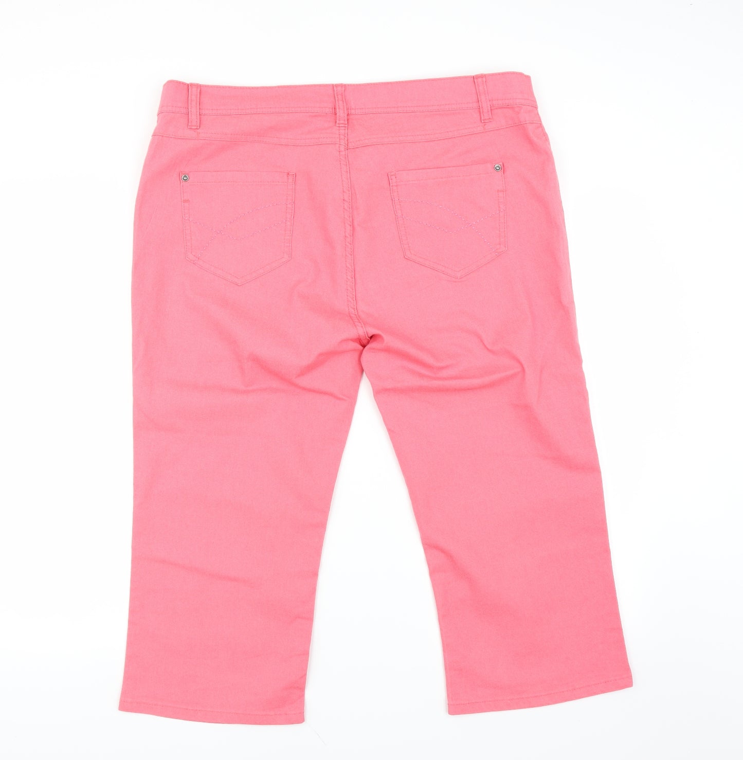 Marks and Spencer Womens Pink   Cropped Trousers Size 20 L20 in
