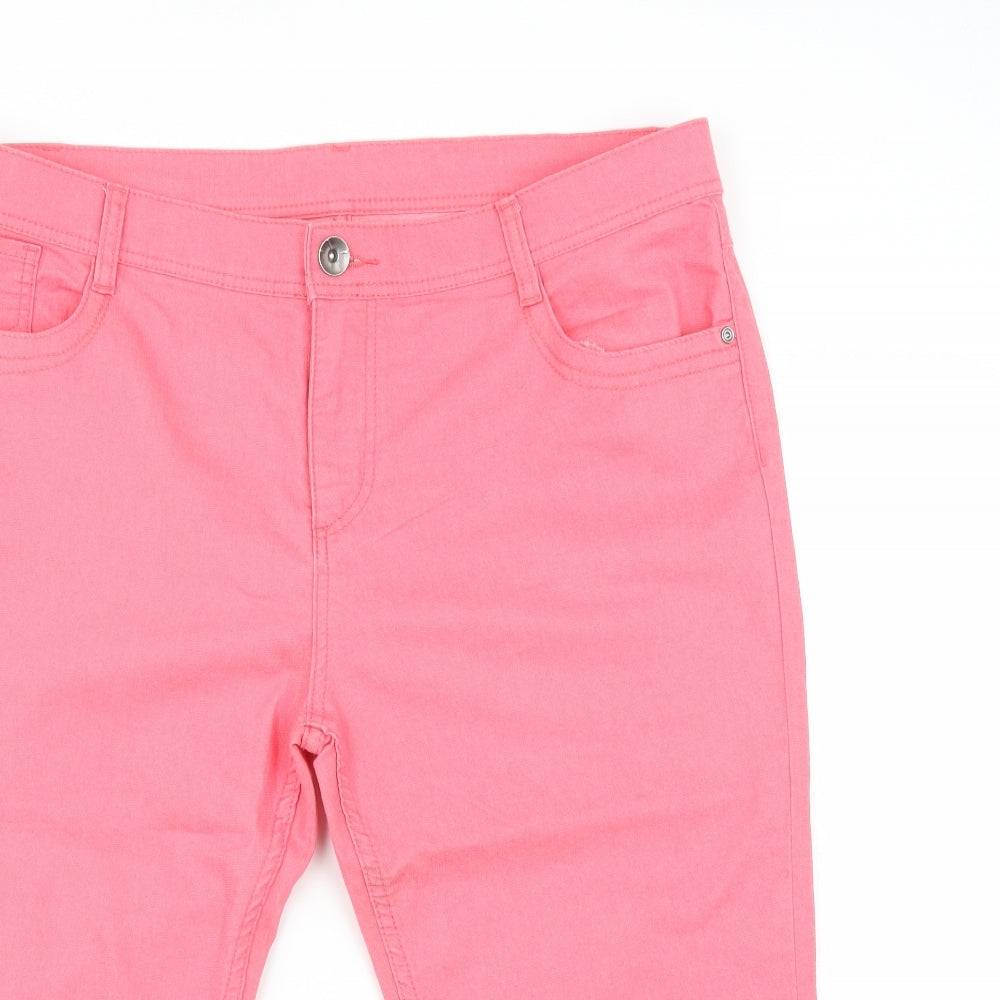 Marks and Spencer Womens Pink   Cropped Trousers Size 20 L20 in