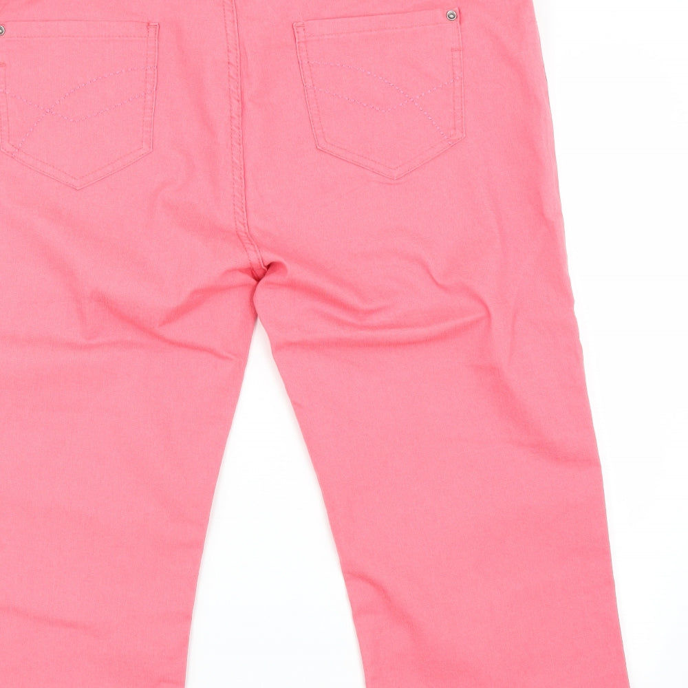 Marks and Spencer Womens Pink   Cropped Trousers Size 20 L20 in