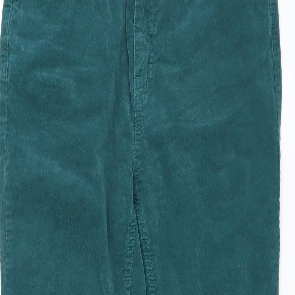 Sainsburys Womens Green  Corduroy Trousers  Size 12 L27 in