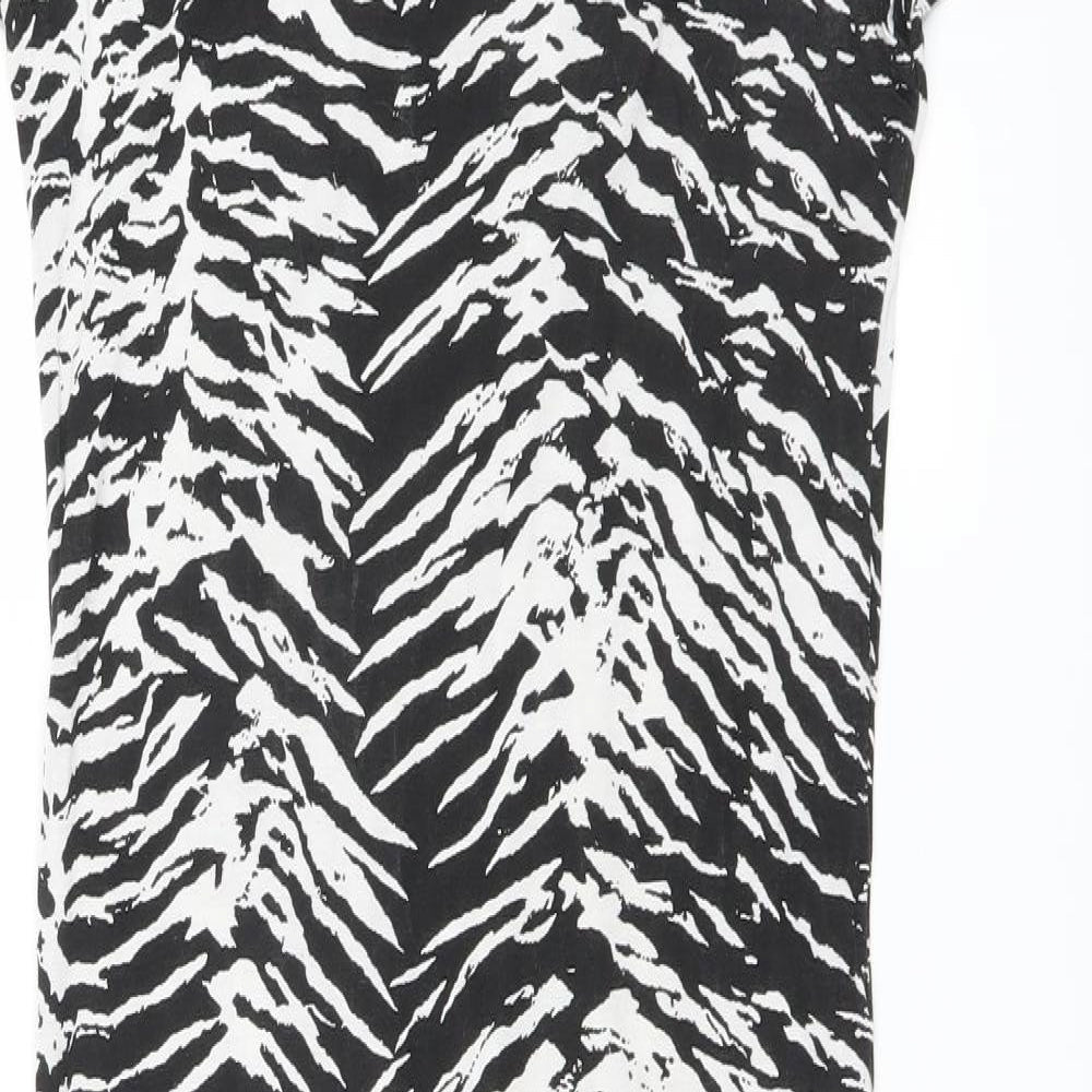 CAMEO ROSE Womens Black Animal Print  T-Shirt Dress  Size M
