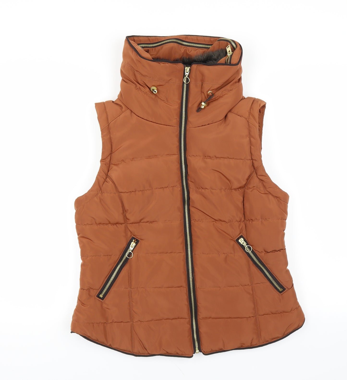 H&M Womens Brown   Gilet Jacket Size M