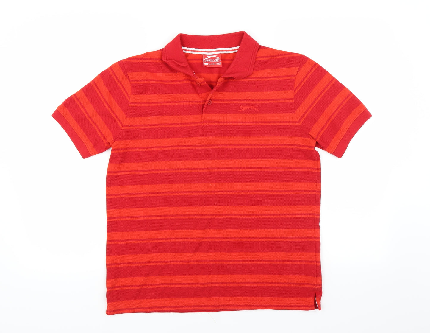 Slazenger Mens Red Striped   Polo Size S