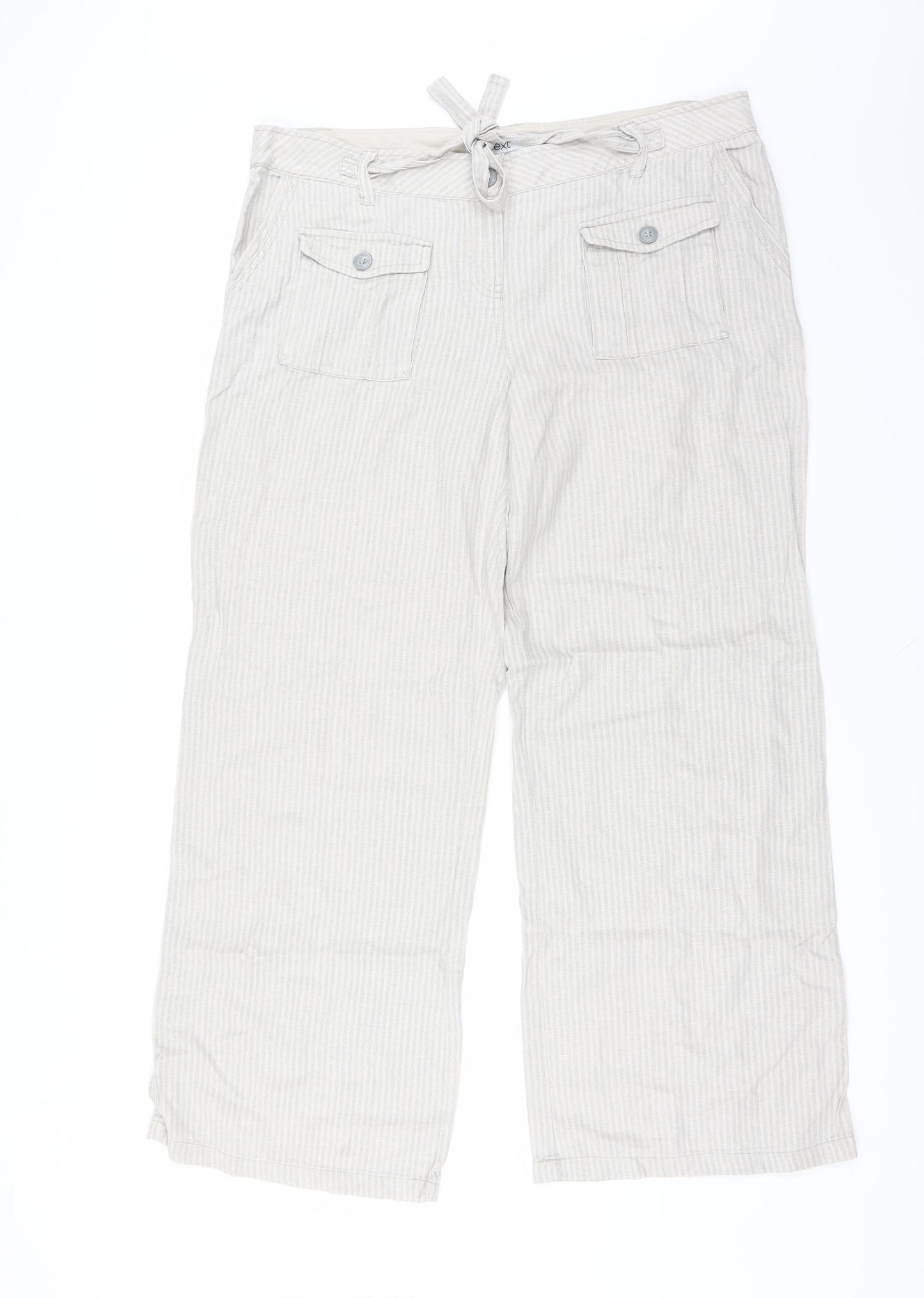 NEXT Womens Blue Striped  Trousers  Size 16 L29 in