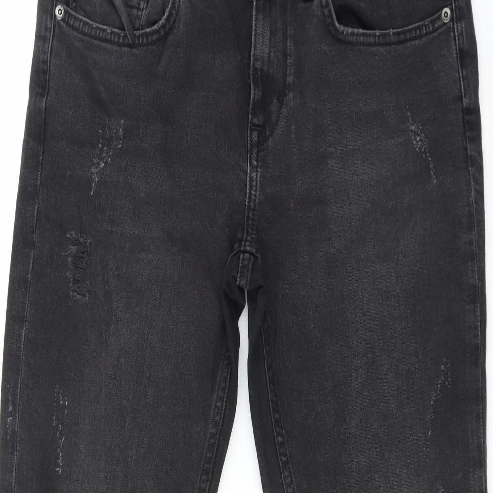 BIG STAR Mens Black   Tapered Jeans Size 28 in L30 in - DISTRESSED