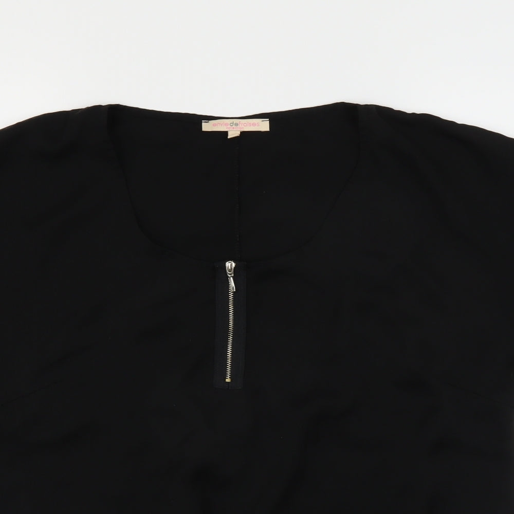 Envie de Fraise Womens Black   Basic Blouse
