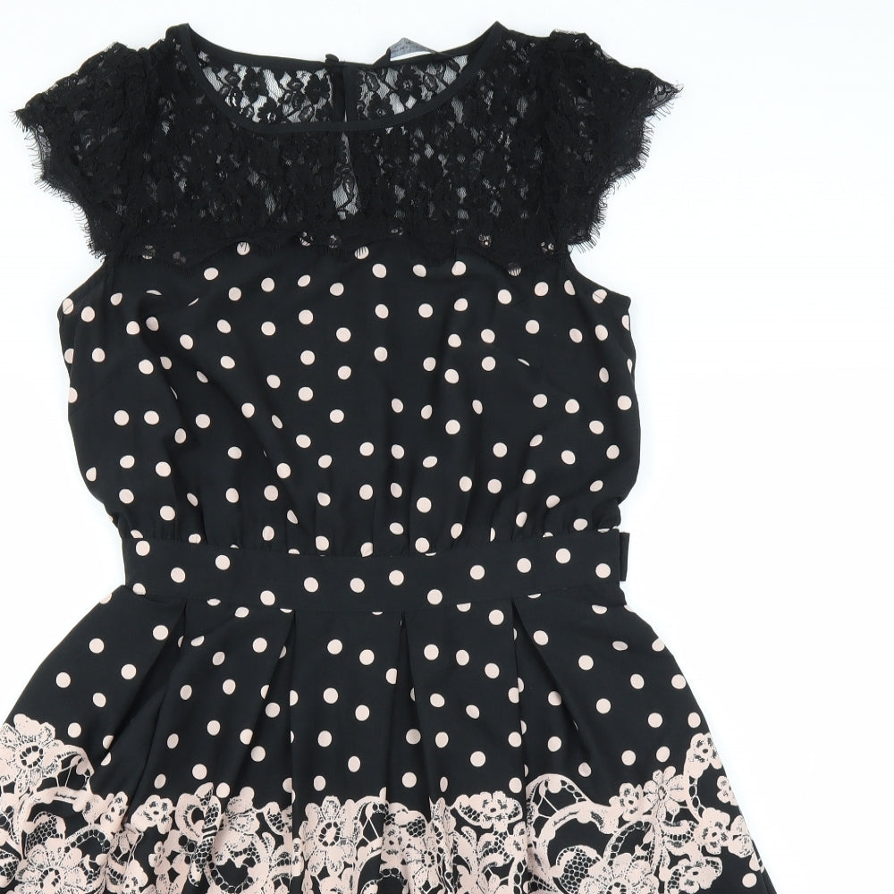 Dorothy Perkins Womens Black   T-Shirt Dress  Size 10