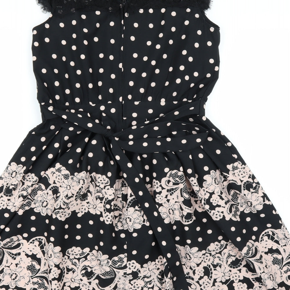 Dorothy Perkins Womens Black   T-Shirt Dress  Size 10