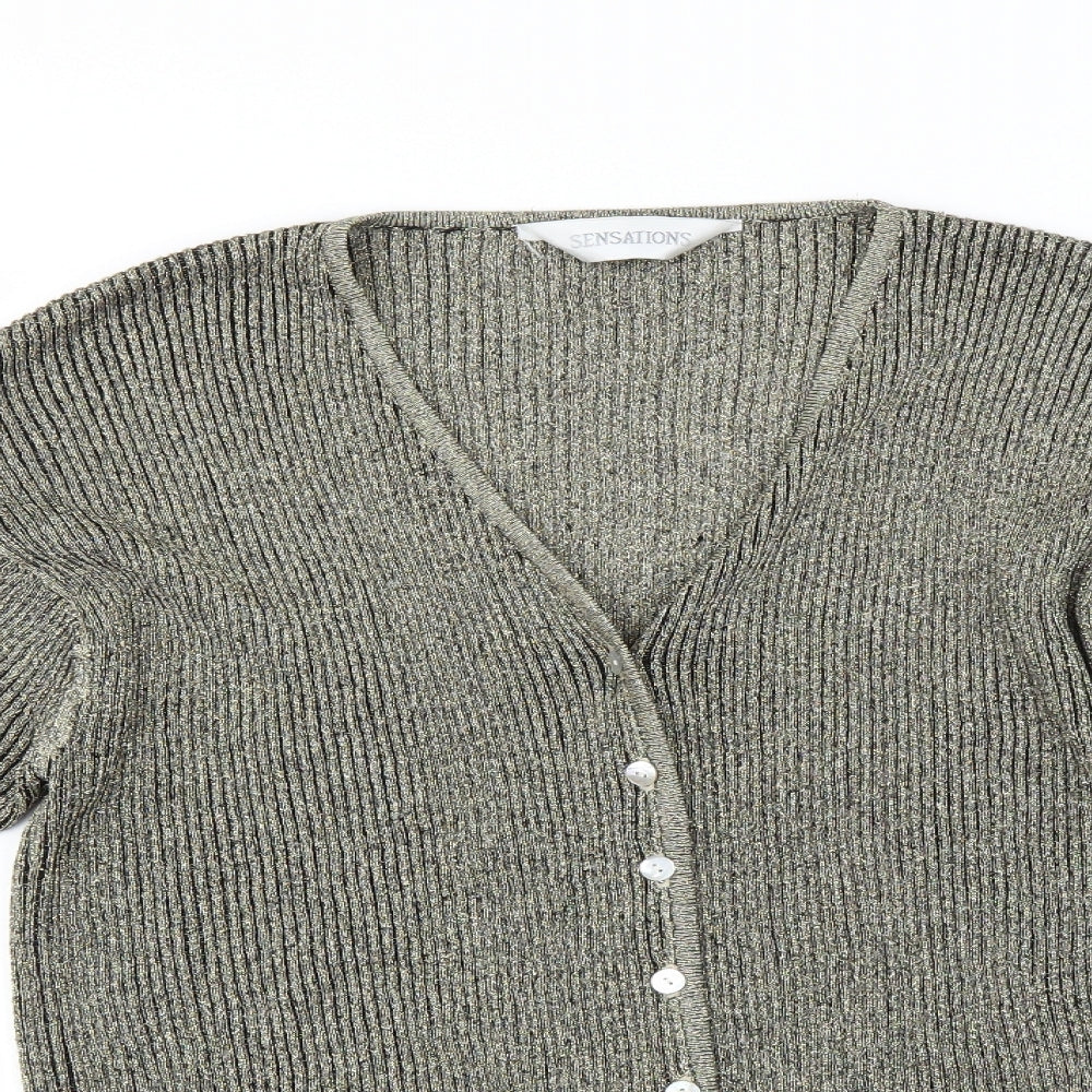 Sensations Womens Gold   Cardigan Jumper