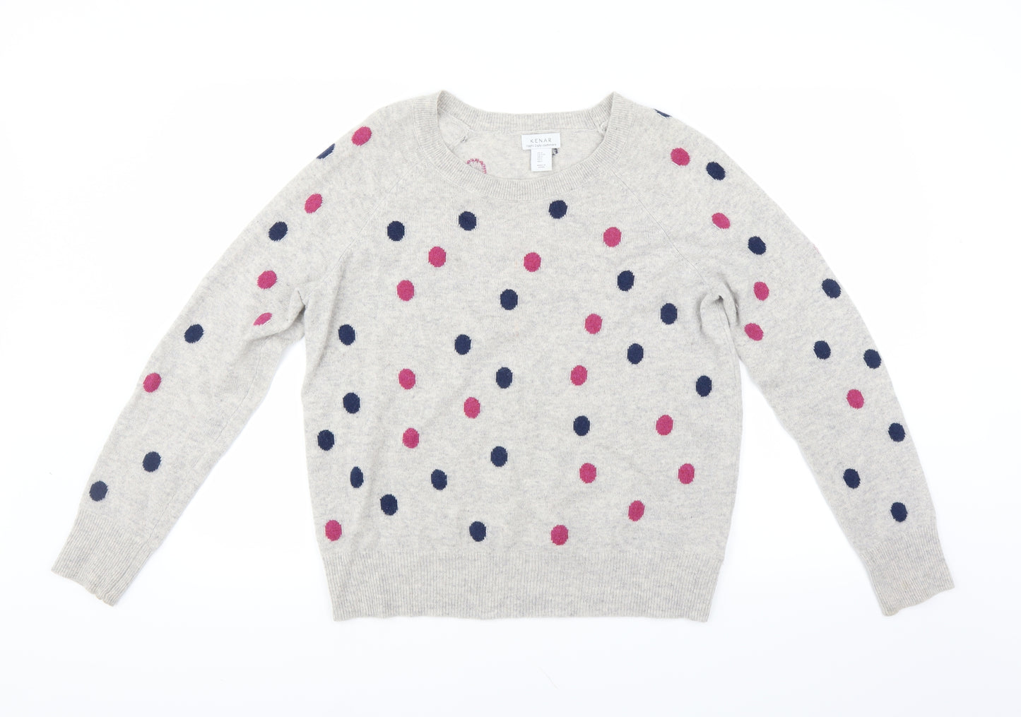 Kenar Womens Grey Polka Dot  Pullover Jumper Size L