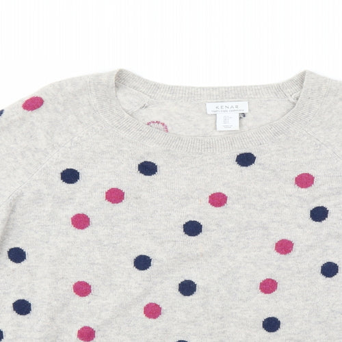 Kenar Womens Grey Polka Dot  Pullover Jumper Size L