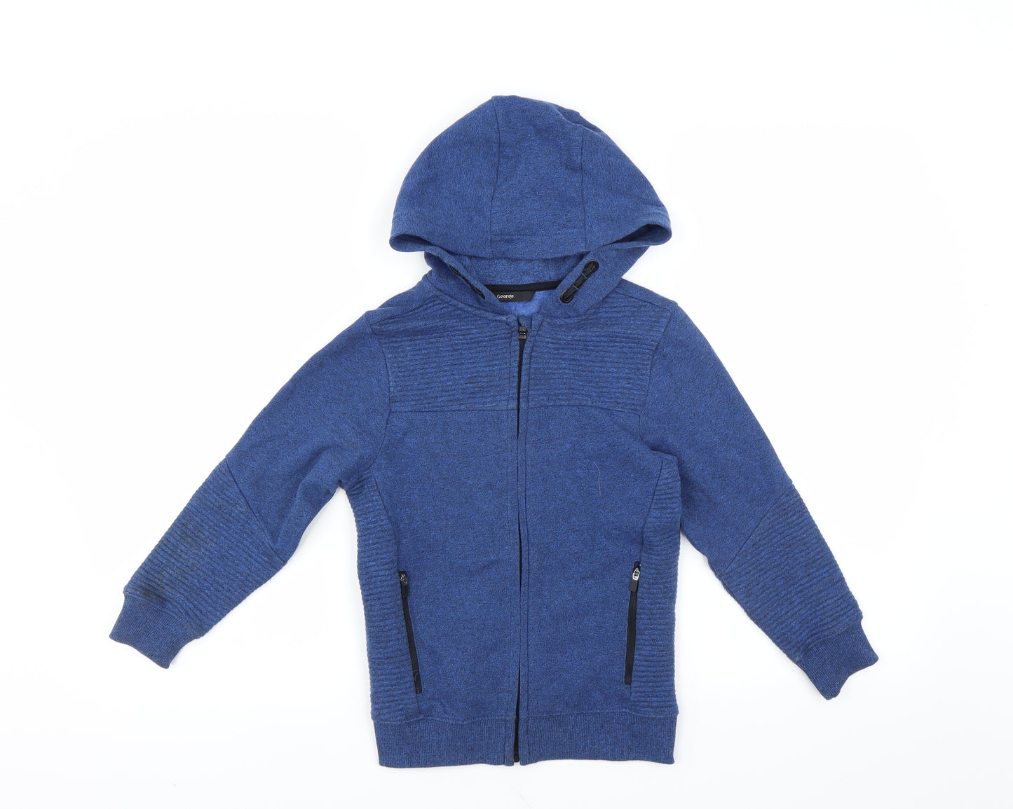 George Boys Blue   Full Zip Hoodie Size 6-7 Years