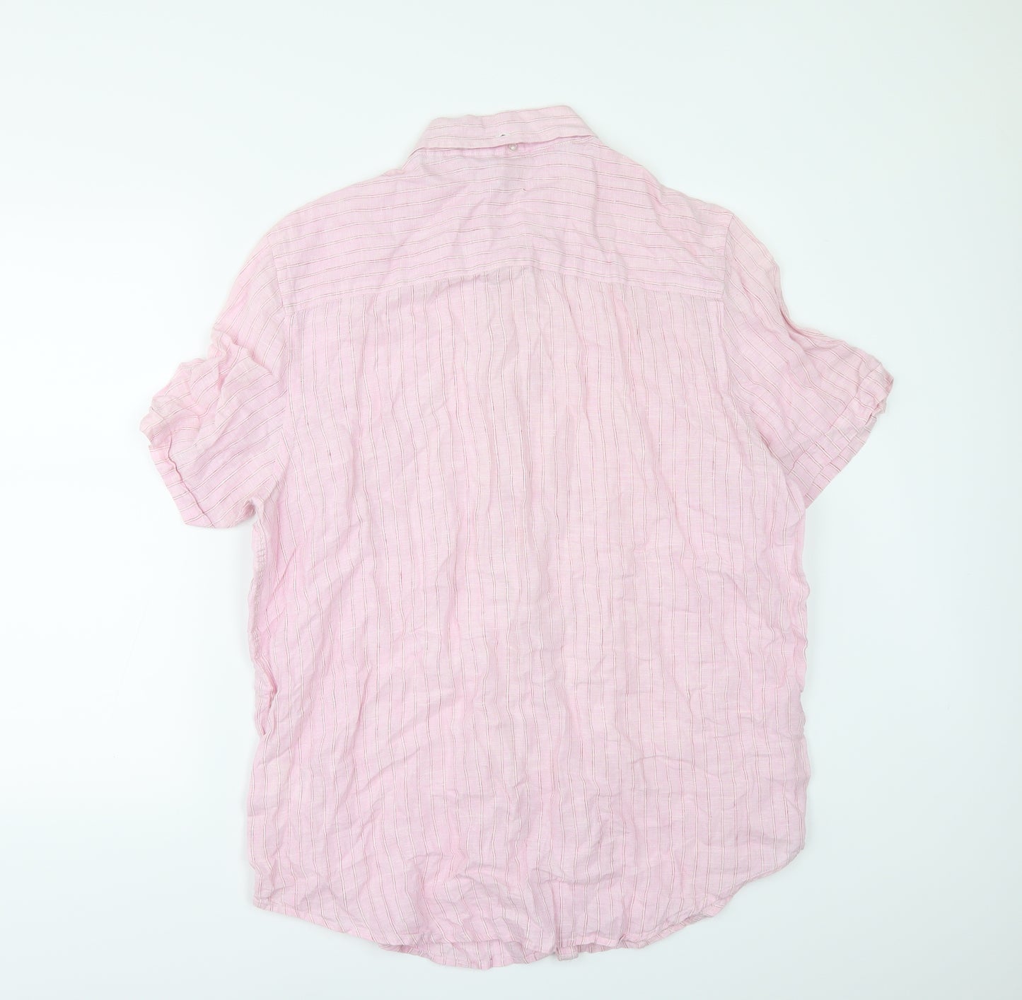 John Lewis Mens Pink Striped   Button-Up Size XL