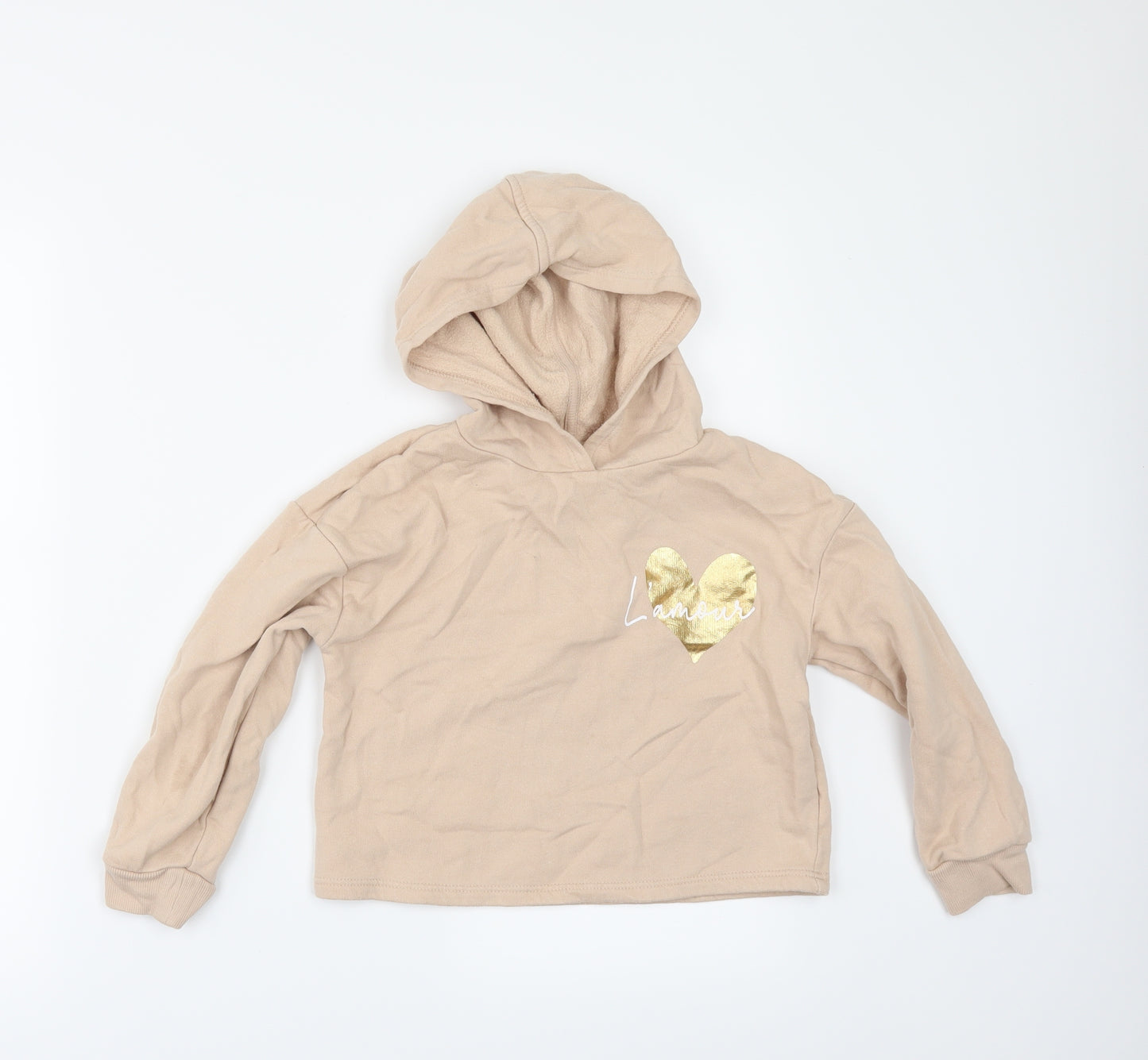 River Island Girls Beige   Pullover Hoodie Size 5-6 Years