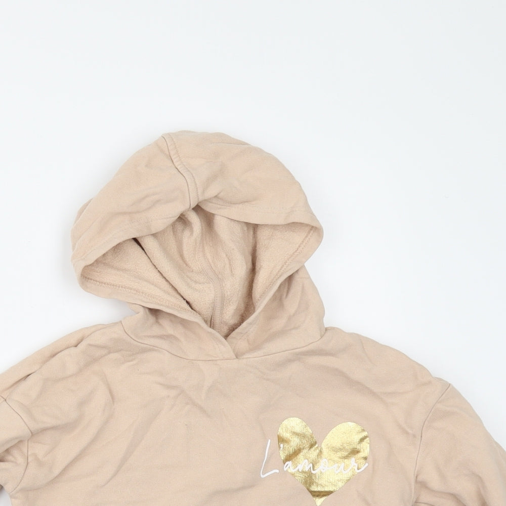 River Island Girls Beige   Pullover Hoodie Size 5-6 Years