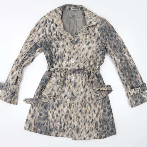 Preworn Womens Beige Animal Print  Jacket  Size 10