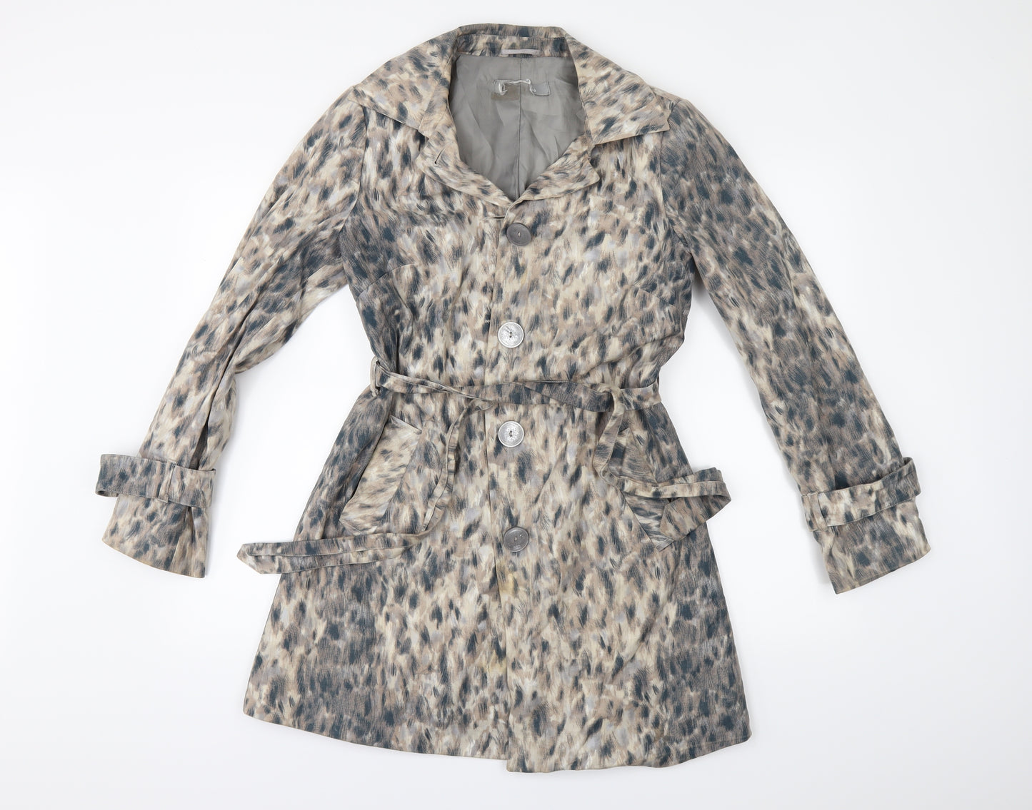 Preworn Womens Beige Animal Print  Jacket  Size 10