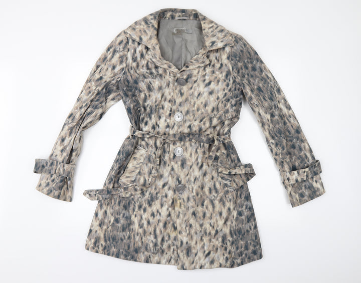 Preworn Womens Beige Animal Print  Jacket  Size 10