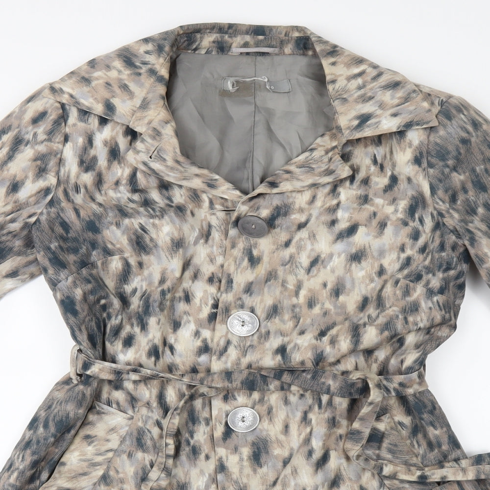 Preworn Womens Beige Animal Print  Jacket  Size 10