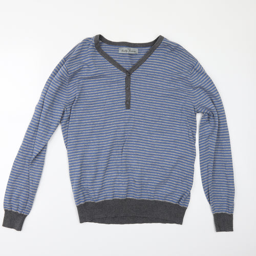 NEXT Mens Blue Striped  Pullover Jumper Size L
