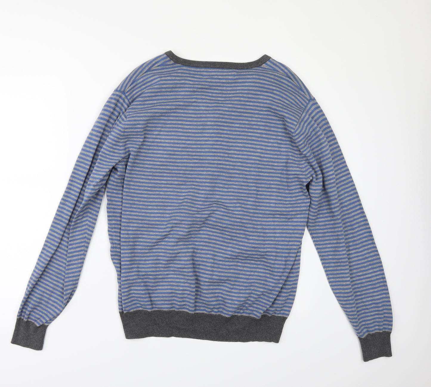 NEXT Mens Blue Striped  Pullover Jumper Size L