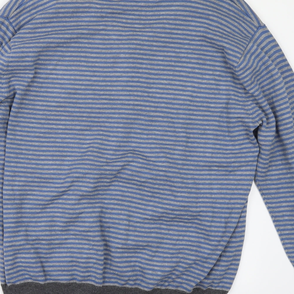 NEXT Mens Blue Striped  Pullover Jumper Size L