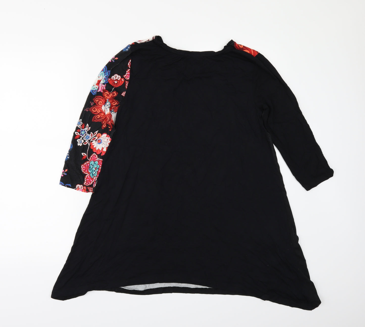 Desigual Womens Black Floral  Tunic Blouse Size M